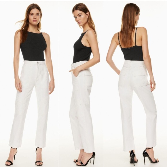 Agolde Cooper Women’s  Relaxed Straight Cargo Jeans  Milkshake White Size 29 - Picture 1 of 7